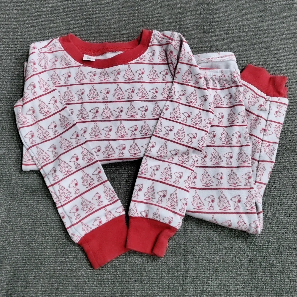 Janie and Jack kid's Christmas Snoopy pajamas kids size 3